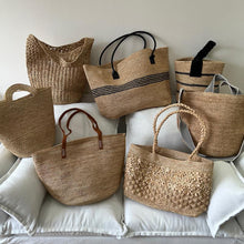 Handgewebte Raffia-Einkaufstasche