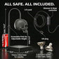 Skull candle warmer lamp shown on a dark nightstand with the skull suspended on a curved metal arm