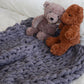 Thick Handwoven Chenille Knitted Throw Blanket for Sofa Bed