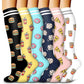 Knee-high compression socks in solid tones with a smooth moisture wicking weave