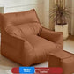 Coconut brown bean bag armchair with a matching square footstool, Coconut Brown with Footstool option