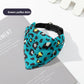 Dog bandana with a printed triangle scarf on a webbing collar
