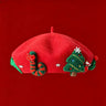 Christmas bow beret red
