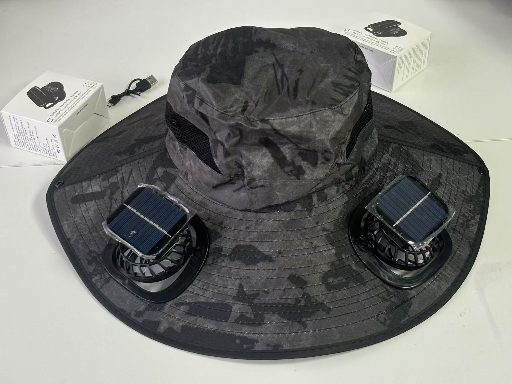 Solar Usb Fan Hat with Dual | packaging shot