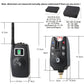 Size diagram of the receiver and a bite alarm in centimeters