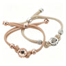 Rosenrotes Zifferblatt, silbernes Armband