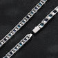 Zircon line side angle showing set stones and clasp