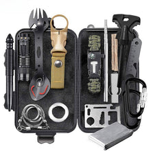 Outdoor Survival Tool Kit with Whistle and Flint in Hard Case