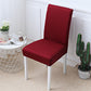 Dining chair dressed in a diamond jacquard stretch cover