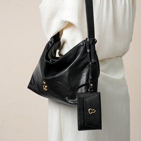 Bampo Half Peak Genuine Leather Tote Bag