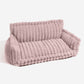 Sofa style plush pet bed with a raised bolster on three sides and a loose cushion, for cats and dogs