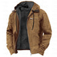 Camel option, size 5XL: hooded zip jacket with black fleece lining and drawstring hood
