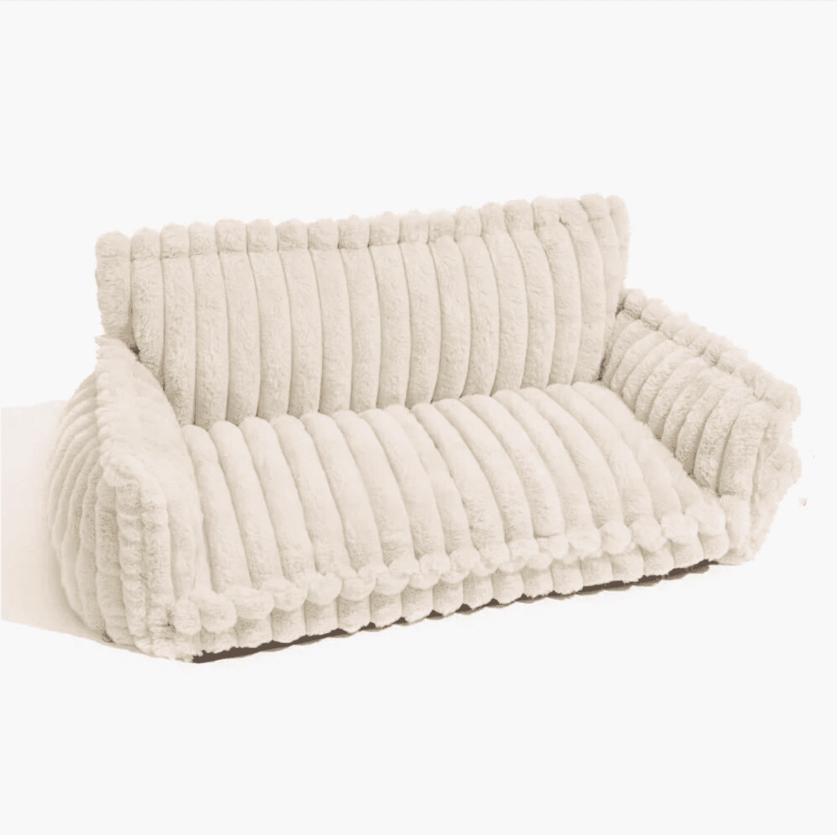 Sofa style plush pet bed with a raised bolster on three sides and a loose cushion, for cats and dogs