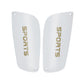 White hard shin guard plates printed SPORTS on a white background, White Guard option, size Adult L