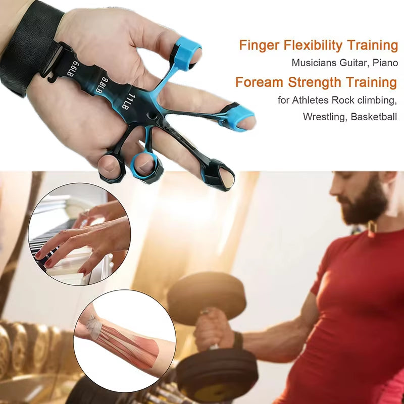Finger Trainer Five Finger Rehabilitation Device Wrist Therapy Tool Silicone Grip Strength Enhancer Hand Grip Extender