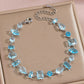 Zircon Gold Plated Leaf Design Bracelet | macro material texture detail