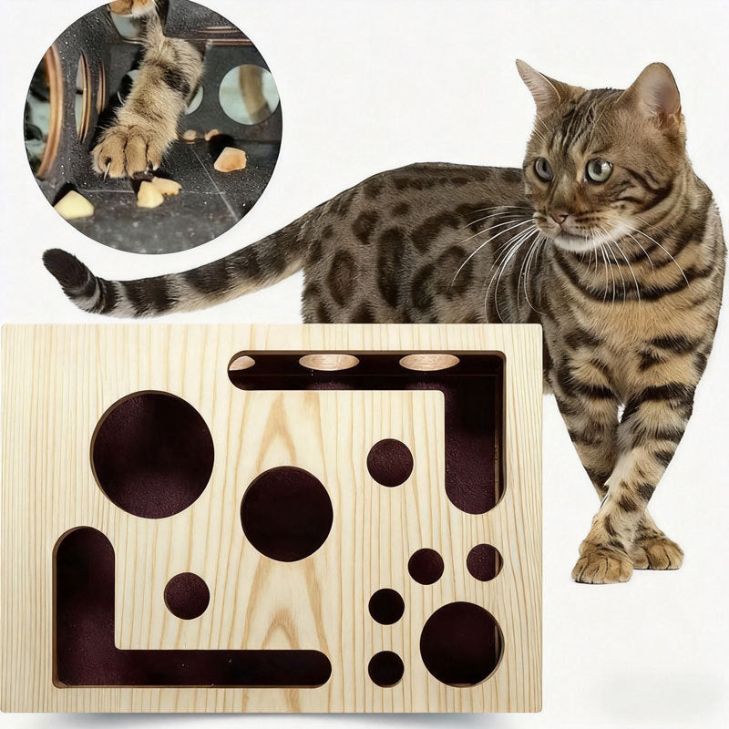 Wooden Maze Scratch Toy for Cats | styled with daily outfit