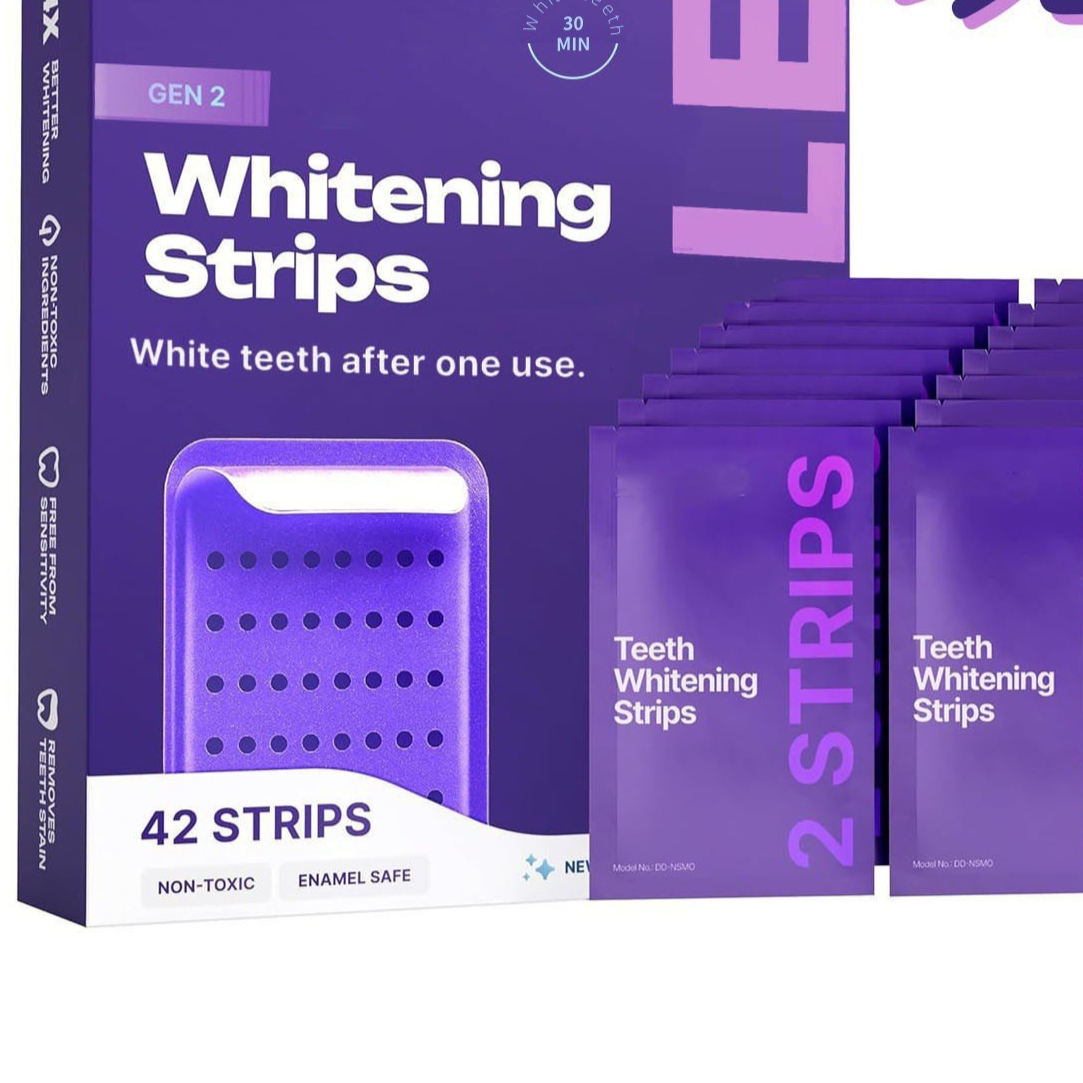 Purple Teeth Whitening Strips | material close up