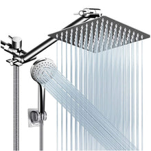 Square Rain Shower Head and Handheld Combo Set with Diverter
