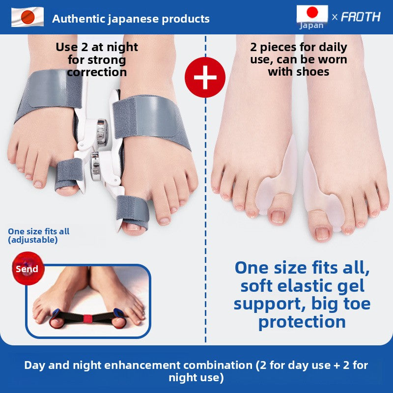 Front view product shot of the adjustable hinged bunion corrector splint
