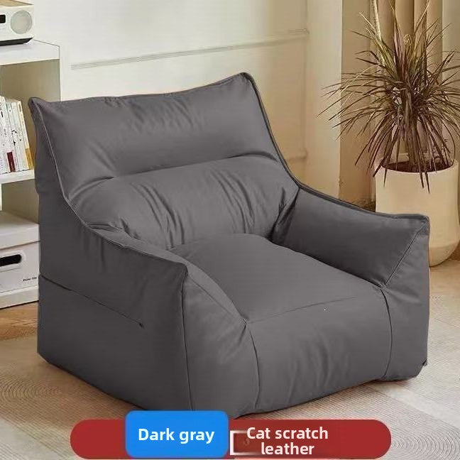 Dark gray bean bag armchair with a high back and wide arms, Dark Gray option