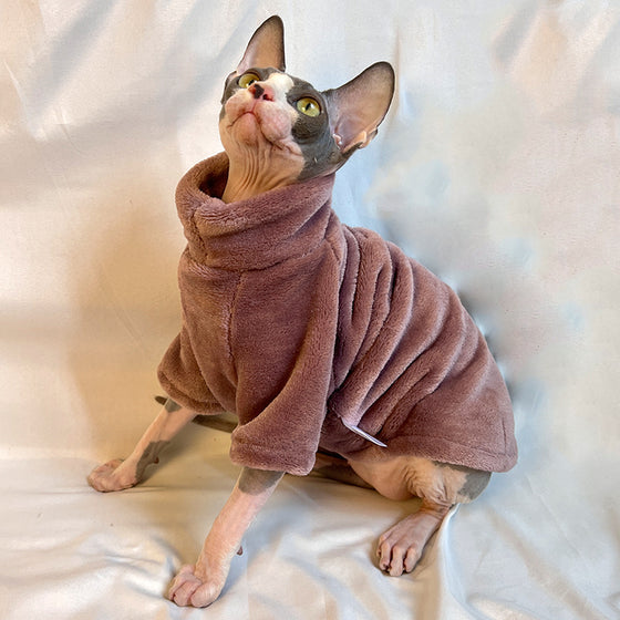 Warm Mink Velvet Sweater for Sphynx and Hairless Cats