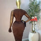 Womens Mesh Pleated Long Dress