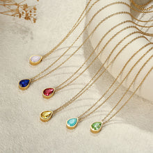 Water Drop Zircon Gold Plated Necklace with Adjustable Chain