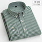 Mens Pure Cotton Plaid Long Sleeve Shirt