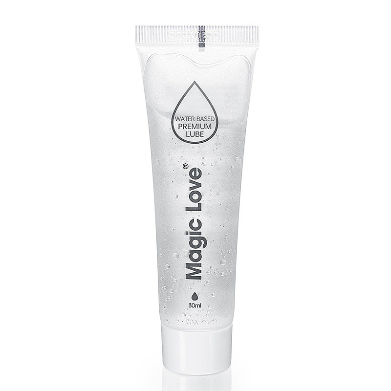 Transparent lubricant gel texture shown on a clean surface