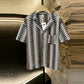 Retro Woven Hollow Jacquard Short Sleeve Shirt