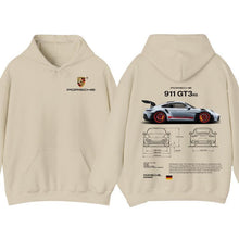 Unisex Cotton Hoodie with Porsche 911 GT3 RS Graphic Print