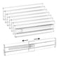 Several clear retractable drawer dividers arranged to show the pack of separator panels