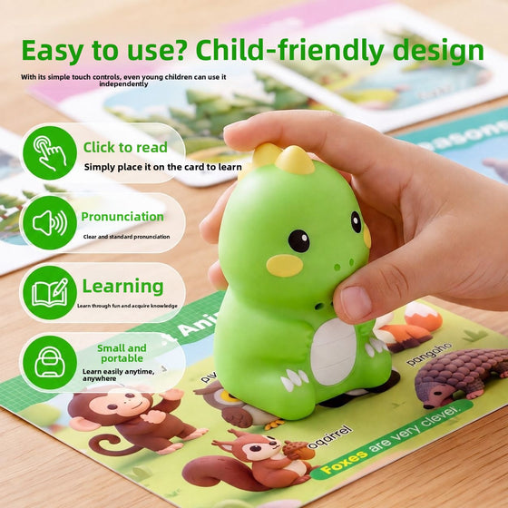 Dinosaur Talking English Word Reader for Kids with Word Cards and Stickers