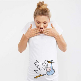 Womens Maternity Short Sleeve Printed Tee