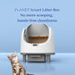 Front view of the enclosed automatic self-cleaning cat litter box