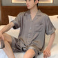 Ice silk pajama top folded showing fabric sheen