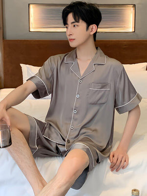 Ice silk pajama top folded showing fabric sheen