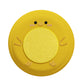 Yellow chick soft foam flying disc dog toy with textured centre panel