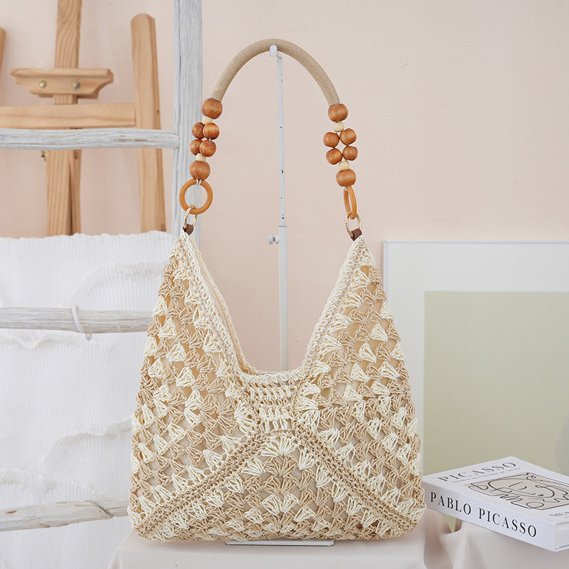 Woven Straw Shoulder Bag, Everyday Bag for Busy Day, Simple Errand, daily routine with Practical Value, Cleaner Use, and E...