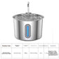 Faucet spout stainless steel pet water fountain with strip window and a printed size and packing table