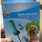 Pet shower hose connector with plastic spray head on a studio background