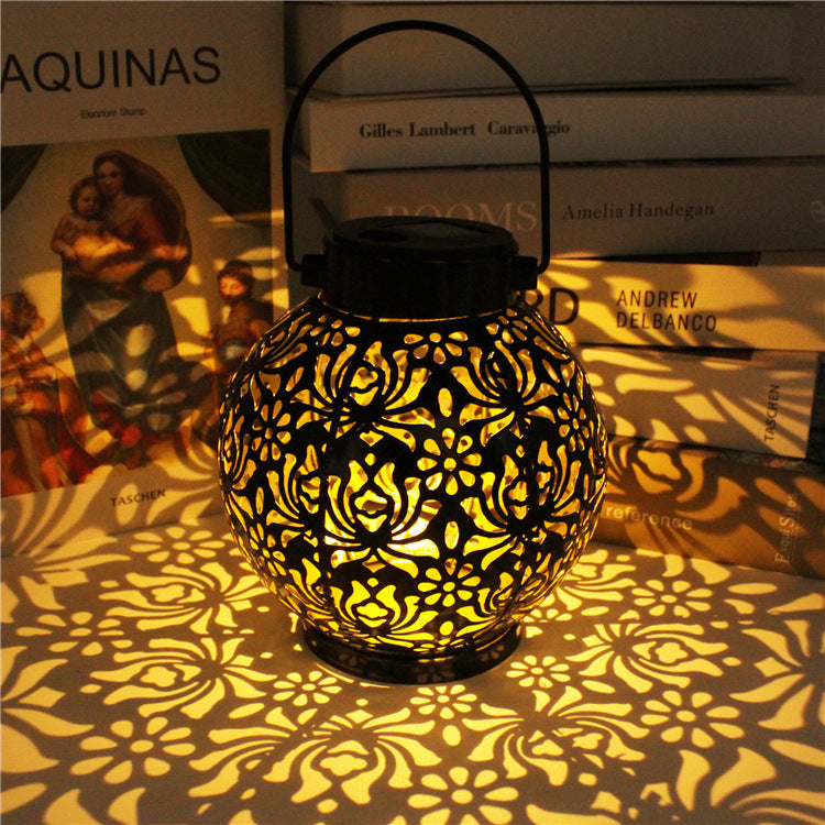 Solar Garden Projection Lamp | ground stake garden install