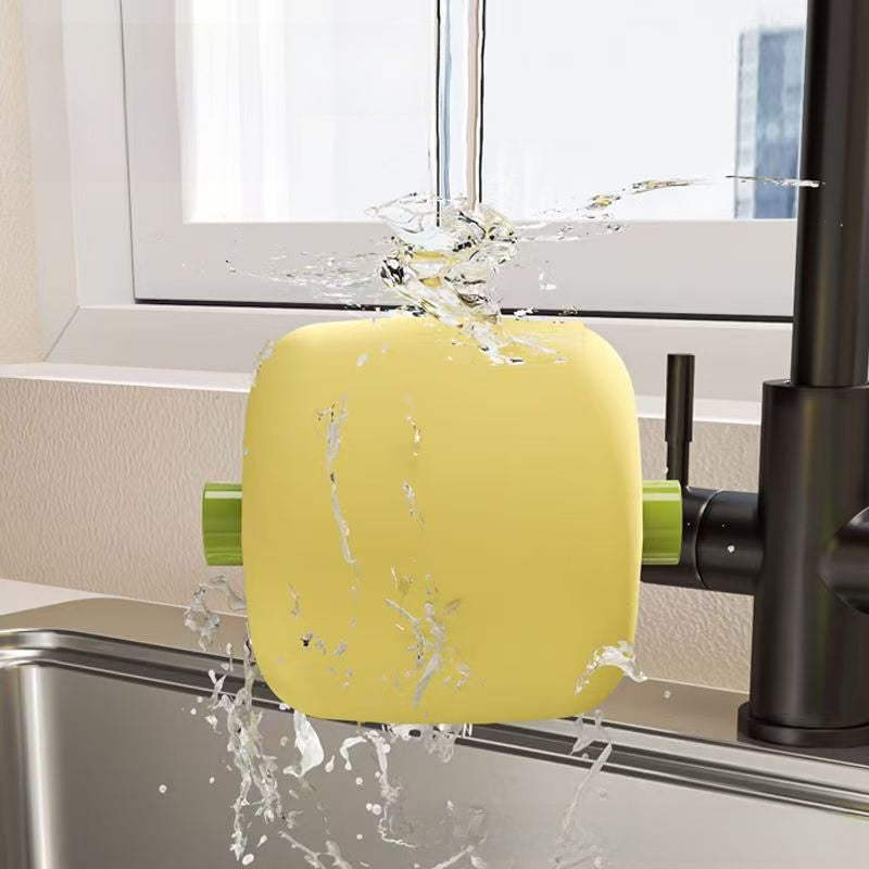 Small hand powered lint remover with a clear dust cover and a rolling sticky drum