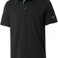Men's short sleeve polo shirt with a solid body and a printed contrast collar, fitted cut in light polyester