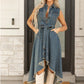 Sleeveless Denim Dress with Adjustable Waist for Casual Day, Trip, Relaxed Outing with Easy Styling | macro material textu...
