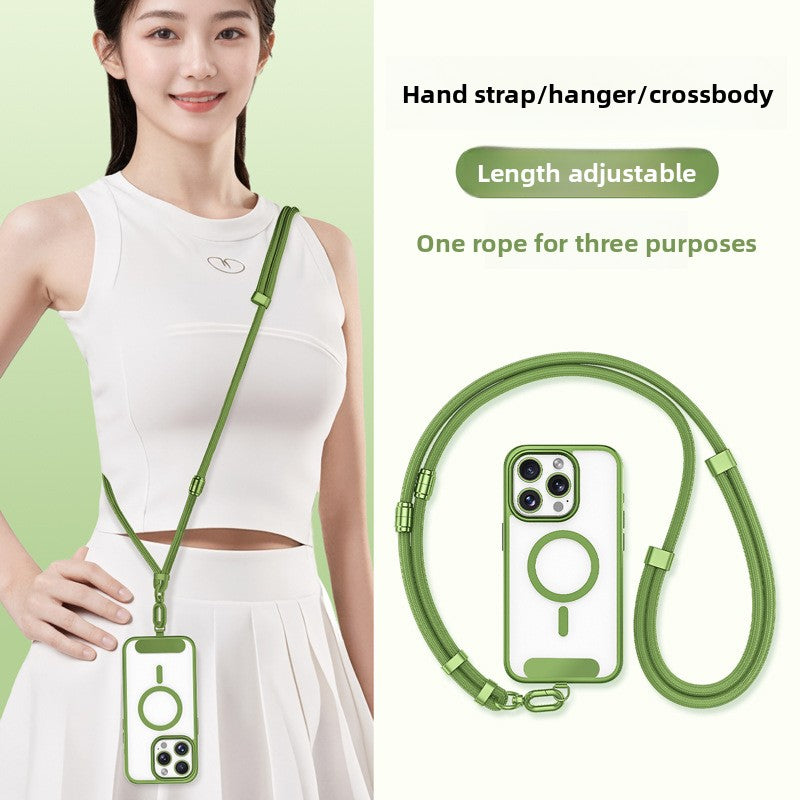 Adjustable phone lanyard strap with a stainless steel clip for hands-free carry