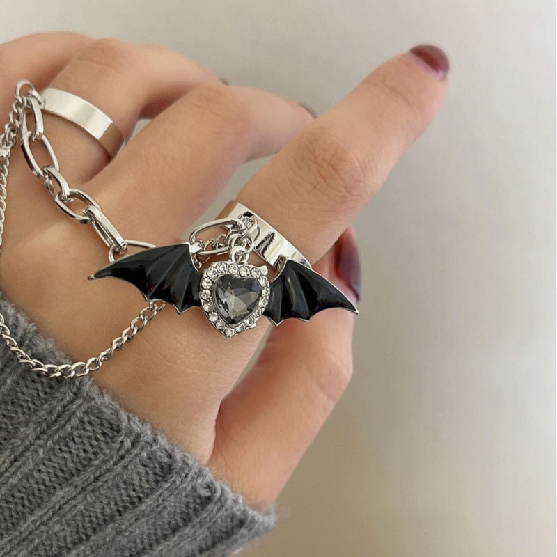 Gothic Wing Cross Design Zinc Alloy Ring