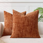 Solid colour chenille cushion cover showing the slubby crosshatch weave of the soft polyester chenille face
