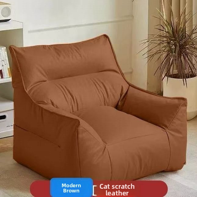 Coconut brown bean bag armchair with a high back and wide arms, Coconut Brown option
